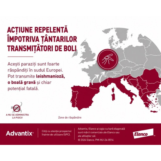 Advantix – Pipetă Repelentă pentru Câini 10–25 kg (Deparazitare Externă, Elanco)